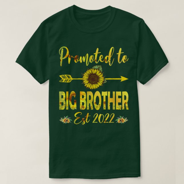 Mens Promoted To Big Brother Est 2022  Sunflower  T-Shirt (Design Front)