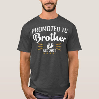 Mens Promoted to Brother 2023  Funny Tee Pregnancy