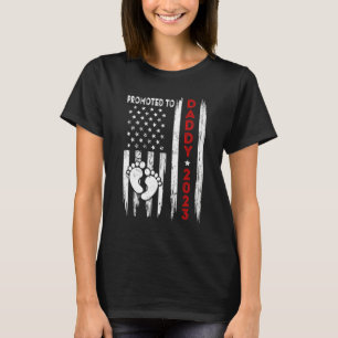 Mens Promoted To Daddy 2023 American Flag Father's T-Shirt