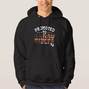 Mens Promoted To Daddy 2023 American Flag New Dad Hoodie