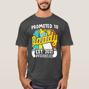 Mens Promoted To Daddy Est 2022 First Time Fathers T-Shirt