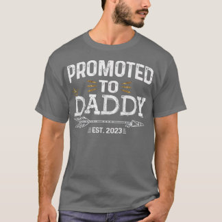 Mens Promoted to Daddy Est 2023  Tee with Crown an