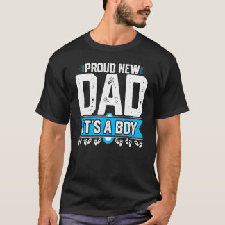 Mens Promoted To Daddy Gender Reveal Proud New Dad T-Shirt