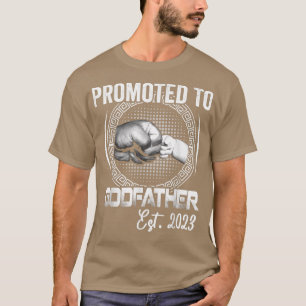 Mens Promoted to Godfather Est 2023 Funny Pregnanc T-Shirt