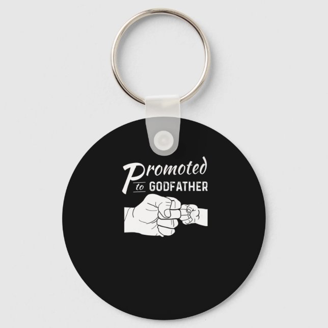 Mens Promoted To Godfather Uncle Fathers Day Gift Key Ring (Front)
