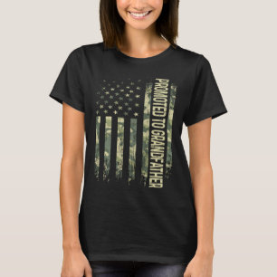 Mens Promoted To Grandfather Camo American Flag Fa T-Shirt