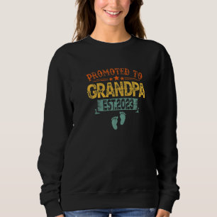 Mens Promoted To Grandpa 2023  New Dad First Time Sweatshirt