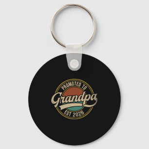 Mens Promoted To Grandpa 2026 New Grandfather Baby Key Ring