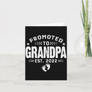 Mens Promoted To Grandpa Est 2022 Funny New Grandp Card