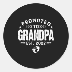 Mens Promoted To Grandpa Est 2022 Funny New Grandp Classic Round Sticker