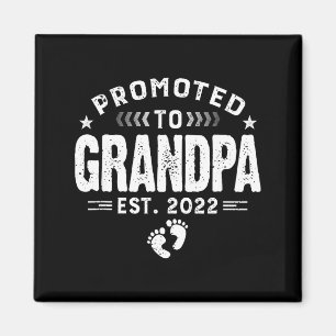 Mens Promoted To Grandpa Est 2022 Funny New Grandp Magnet