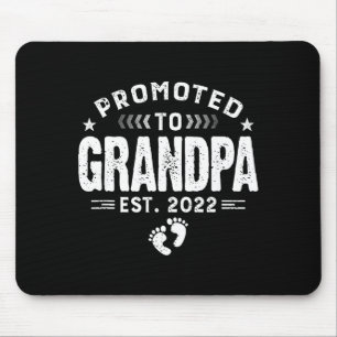 Mens Promoted To Grandpa Est 2022 Funny New Grandp Mouse Pad