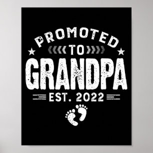 Mens Promoted To Grandpa Est 2022 Funny New Grandp Poster