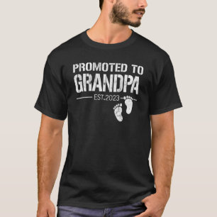 Mens Promoted To Grandpa Est 2023 First Time Grand T-Shirt