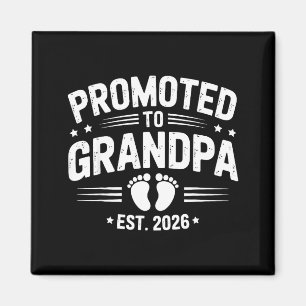 Mens Promoted To Grandpa Est 2026 New Grandpa Preg Magnet