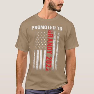 Mens Promoted to Grandy 2022 Father's Day Patrioti T-Shirt