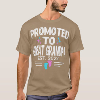 Mens Promoted To Great Grandpa Est 2022 Gender Rev T-Shirt