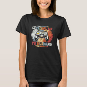 Mens Promoted To Husband  Gamer Levelling Up To Hu T-Shirt