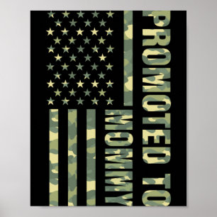 Mens Promoted To Mummy Aamerican Flag Camo Gift Poster