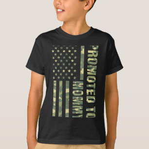 Mens Promoted To Mummy Aamerican Flag Camo Gift T-Shirt