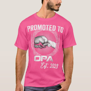 Mens Promoted to Opa Est 2023 Funny Pregnancy Anno T-Shirt