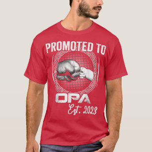Mens Promoted to Opa Est 2023 Funny Pregnancy Anno T-Shirt