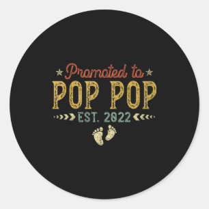 Mens Promoted To P P Est 2022 Funny New P P  Classic Round Sticker