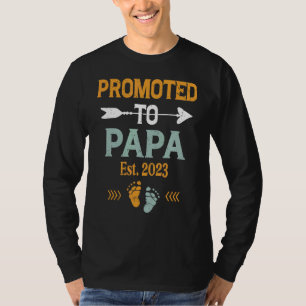 Mens Promoted To Papa 2023 Pregnancy Announcement T-Shirt