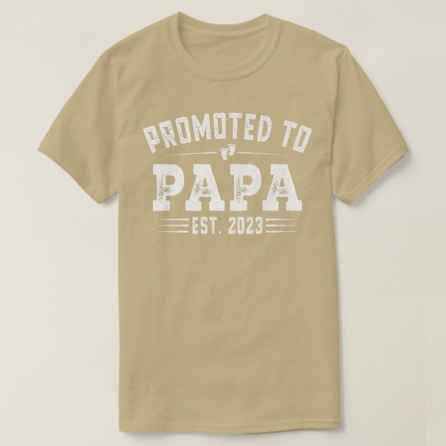 Mens Promoted To Papa 2023 Soon To Be Grandpa Gran T-Shirt (Design Front)