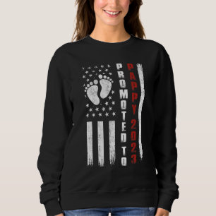 Mens Promoted To Pappy 2023 First Time Father's Da Sweatshirt