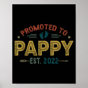 Mens Promoted To Pappy Est 2022 Funny New Pappy  Poster