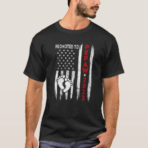 Mens Promoted To Pepaw 2022 American Flag Father's T-Shirt
