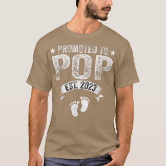 Mens Promoted To Pop Est 2023 Funny New Grandfathe T-Shirt