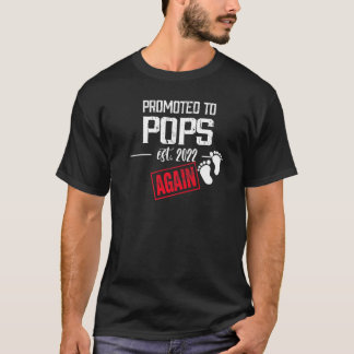 Mens Promoted To Pops Again Est 2022 Pregnancy T-Shirt