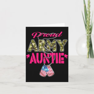 Mens Proud Army Auntie Camo Flag Dog Tags Pride Card