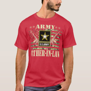 Mens Proud Army FatherInLaw United States USA Flag T-Shirt