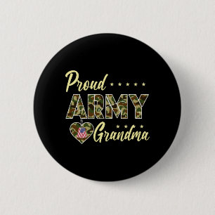 Mens Proud Army Grandma Camouflage Soldier Family 6 Cm Round Badge