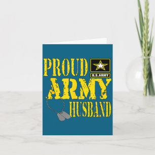 Mens Proud Army Husband Military Illustration Card
