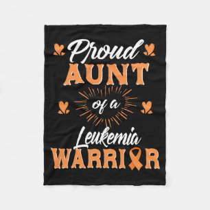 Mens Proud Aunt Of A Leukaemia Warrior Awareness Fleece Blanket