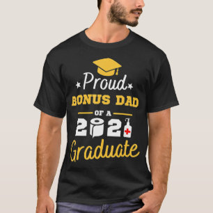Mens Proud Bonus Dad 2021 Graduate Graduation Fami T-Shirt