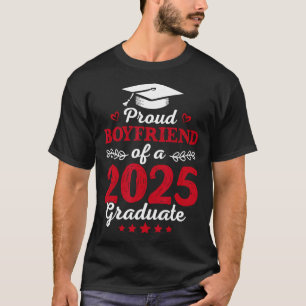 Mens Proud Boyfriend Of A Cl Of 2025 Graduate Grad T-Shirt