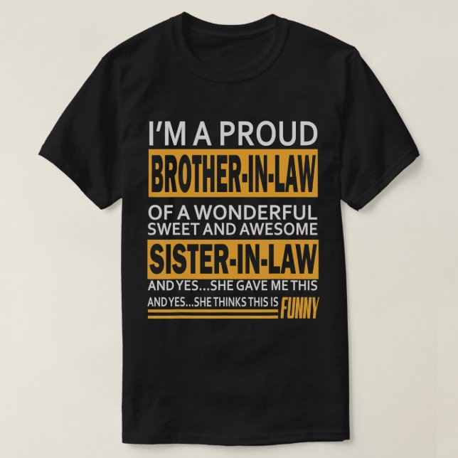 Mens Proud Brother in law Fathers day gifts From S T-Shirt (Design Front)