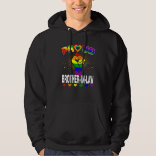 Mens Proud Brother In Law Rainbow Lgbt Gay Pride Hoodie