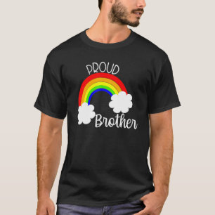 Mens Proud Brother Support Lgbtq Rainbow Sister Ga T-Shirt