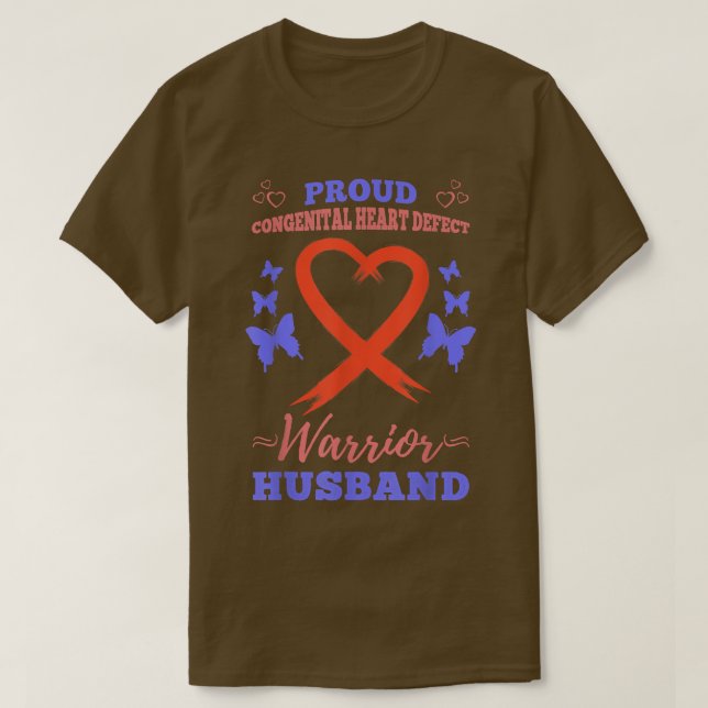 Mens Proud Congenital Heart Defect Warrior Husband T-Shirt (Design Front)