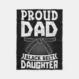Mens Proud Dad Black Belt Daughter Martial Arts Ka Fleece Blanket