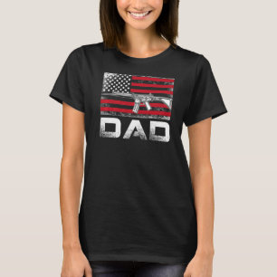 Mens Proud Dad Daddy Gun Rights Ar 15 American Fla T-Shirt