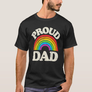 Mens Proud Dad Gay Pride LGBT Ally Rainbow LGBTQ F T-Shirt