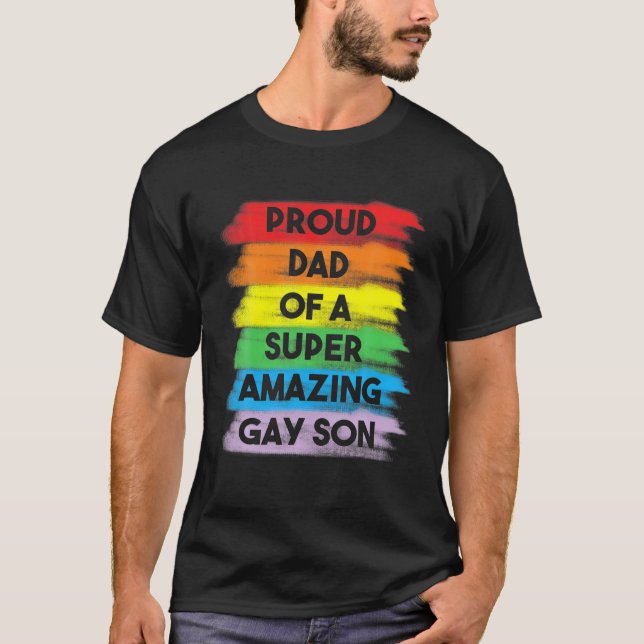Mens Proud Dad Of A Gay Son Coming Out Gay Pride S T-Shirt (Front)