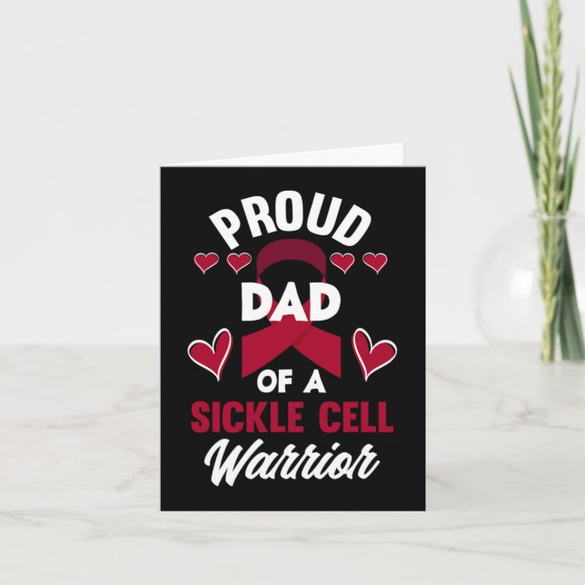 Mens Proud Dad Of A Sickle Cell Warrior Sickle Cel Card (Front)